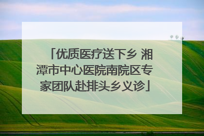 优质医疗送下乡 湘潭市中心医院南院区专家团队赴排头乡义诊