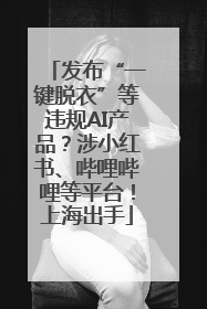 发布“一键脱衣”等违规AI产品？涉小红书、哔哩哔哩等平台！上海出手