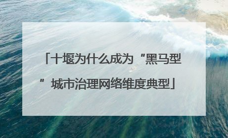 十堰为什么成为“黑马型”城市治理网络维度典型