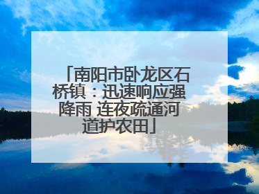 南阳市卧龙区石桥镇：迅速响应强降雨 连夜疏通河道护农田