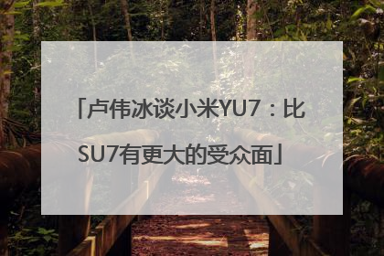 卢伟冰谈小米YU7：比SU7有更大的受众面