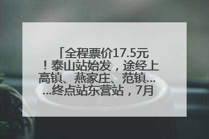 全程票价17.5元！泰山站始发，途经上高镇、燕家庄、范镇……终点站东营站，7月1日开通！