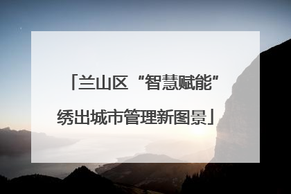 兰山区“智慧赋能”绣出城市管理新图景
