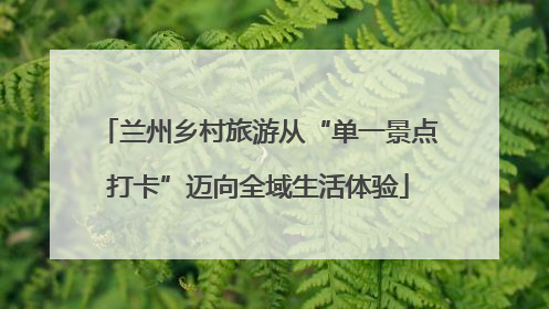 兰州乡村旅游从“单一景点打卡”迈向全域生活体验