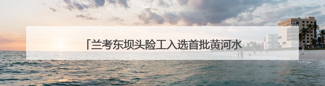 兰考东坝头险工入选首批黄河水利遗产名录 传承千年治河智慧