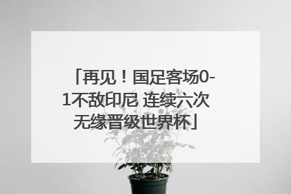 再见！国足客场0-1不敌印尼 连续六次无缘晋级世界杯
