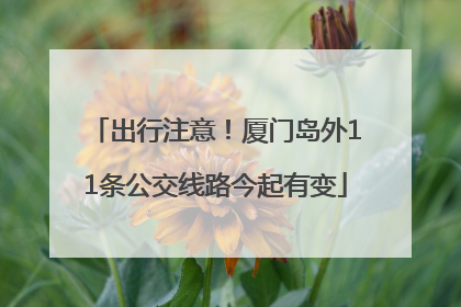 出行注意！厦门岛外11条公交线路今起有变