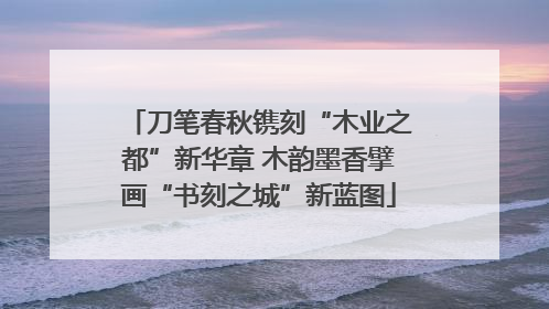 刀笔春秋镌刻“木业之都”新华章 木韵墨香擘画“书刻之城”新蓝图