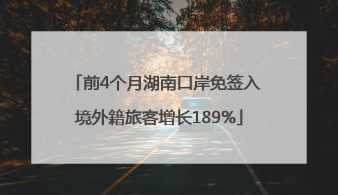前4个月湖南口岸免签入境外籍旅客增长189%