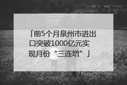 前5个月泉州市进出口突破1000亿元实现月份“三连增”