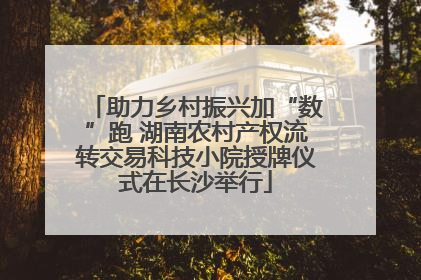 助力乡村振兴加“数”跑 湖南农村产权流转交易科技小院授牌仪式在长沙举行