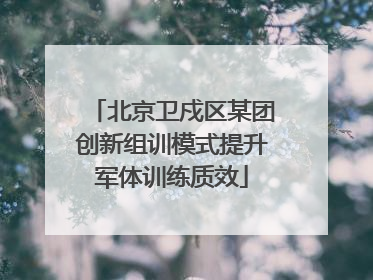 北京卫戍区某团创新组训模式提升军体训练质效