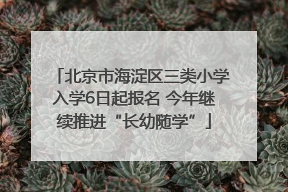 北京市海淀区三类小学入学6日起报名 今年继续推进“长幼随学”