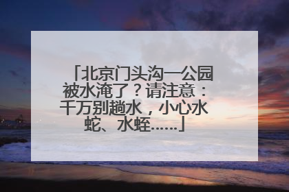 北京门头沟一公园被水淹了？请注意：千万别趟水，小心水蛇、水蛭……