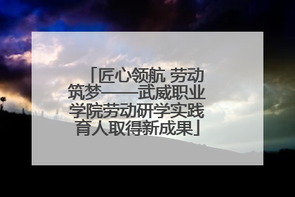 匠心领航 劳动筑梦——武威职业学院劳动研学实践育人取得新成果
