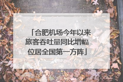 合肥机场今年以来旅客吞吐量同比增幅位居全国第一方阵