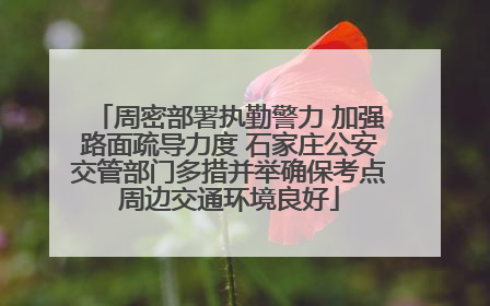 周密部署执勤警力 加强路面疏导力度 石家庄公安交管部门多措并举确保考点周边交通环境良好