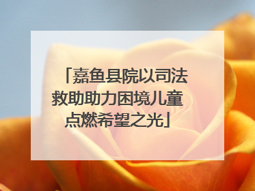 嘉鱼县院以司法救助助力困境儿童点燃希望之光