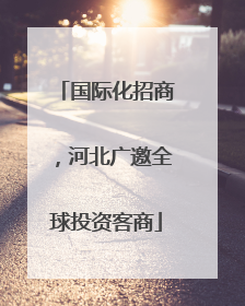 国际化招商，河北广邀全球投资客商