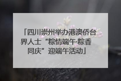 四川崇州举办港澳侨台界人士“粽情端午·粽香同庆”迎端午活动