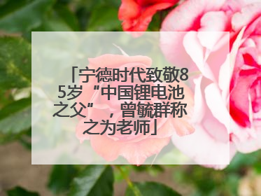 宁德时代致敬85岁“中国锂电池之父”，曾毓群称之为老师