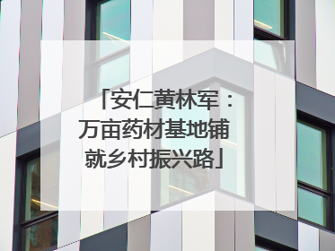 安仁黄林军：万亩药材基地铺就乡村振兴路