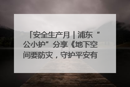 安全生产月｜浦东“公小护”分享《地下空间要防灾，守护平安有我在》安全谣