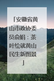 安徽省黄山市政协委员俞娟：茶叶绘就黄山民生新图景