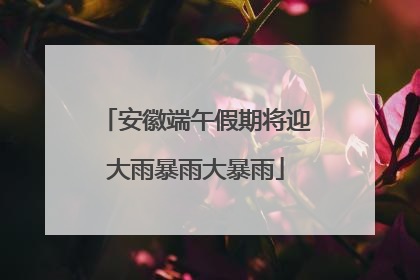 安徽端午假期将迎大雨暴雨大暴雨