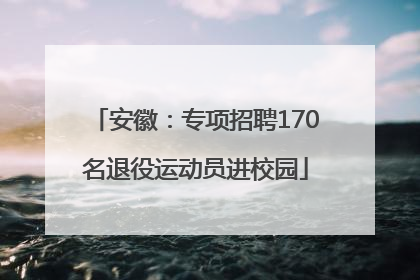 安徽：专项招聘170名退役运动员进校园