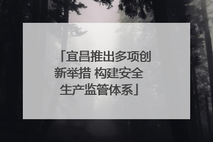 宜昌推出多项创新举措 构建安全生产监管体系