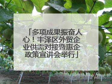 多项成果振奋人心！丰泽区外贸企业供需对接暨惠企政策宣讲会举行