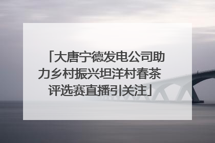 大唐宁德发电公司助力乡村振兴坦洋村春茶评选赛直播引关注