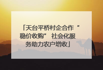 天台平桥村企合作“稳价收购” 社会化服务助力农户增收