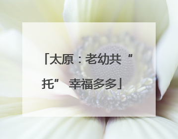 太原：老幼共“托” 幸福多多
