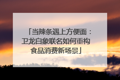 当辣条遇上方便面：卫龙白象联名如何重构食品消费新场景