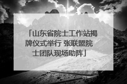 山东省院士工作站揭牌仪式举行 张联盟院士团队现场助阵