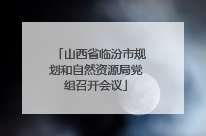 山西省临汾市规划和自然资源局党组召开会议