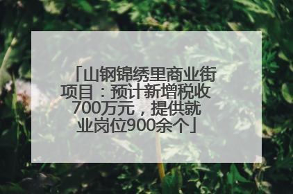 山钢锦绣里商业街项目：预计新增税收700万元，提供就业岗位900余个