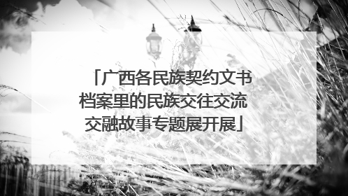 广西各民族契约文书档案里的民族交往交流交融故事专题展开展