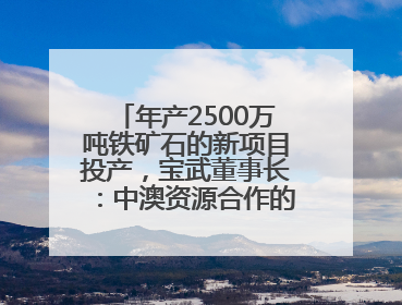 年产2500万吨铁矿石的新项目投产，宝武董事长：中澳资源合作的里程碑