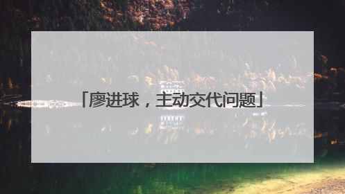 廖进球，主动交代问题