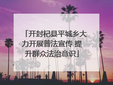 开封杞县平城乡大力开展普法宣传 提升群众法治意识