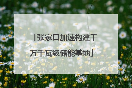 张家口加速构建千万千瓦级储能基地