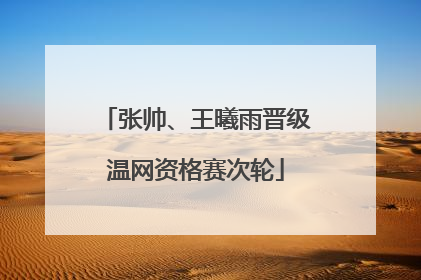 张帅、王曦雨晋级温网资格赛次轮