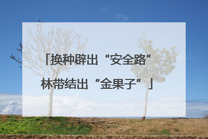 换种辟出“安全路” 林带结出“金果子”