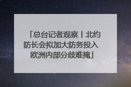 总台记者观察丨北约防长会拟加大防务投入 欧洲内部分歧难掩