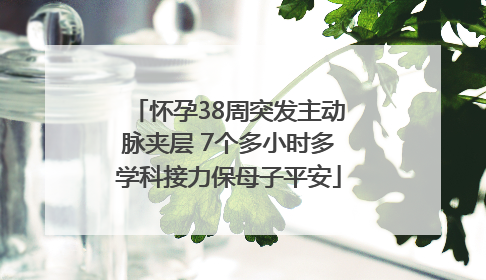 怀孕38周突发主动脉夹层 7个多小时多学科接力保母子平安