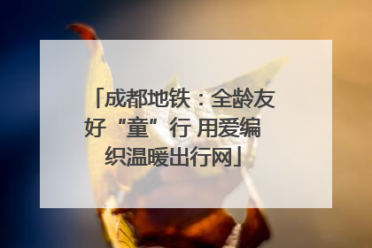 成都地铁：全龄友好“童”行 用爱编织温暖出行网