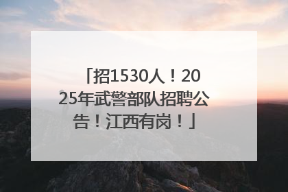招1530人！2025年武警部队招聘公告！江西有岗！